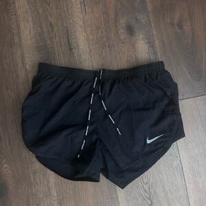 Nike Black Athletic Shorts with Silver Swoosh